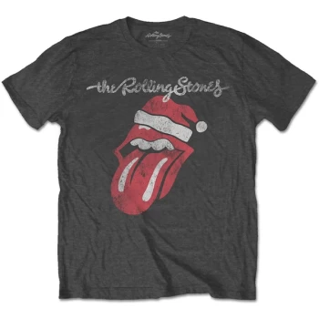 Image of The Rolling Stones - Santa Lick Unisex Large T-Shirt - Grey