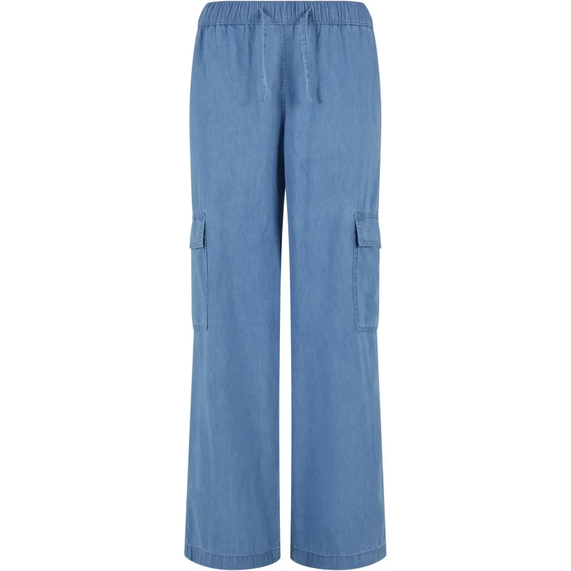 Image of Urban Classics Womens denim cargo pants Urban Classics Bleu Female XL