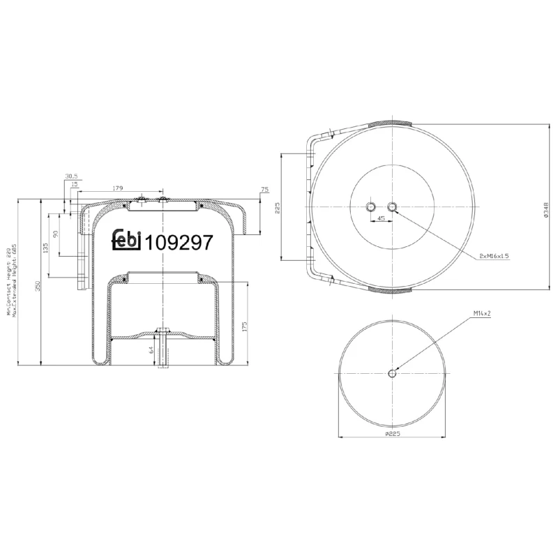 Image of FEBI BILSTEIN 109297 Boot, air suspension Rear Axle Boot,air suspension (324)