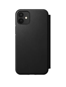 Image of Nomad Rugged Folio - Black Leather Magsafe iPhone 12 12 Pro