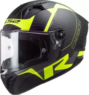 Image of LS2 FF805 Thunder Racing1 Carbon Helmet, black-yellow, Size L, black-yellow, Size L