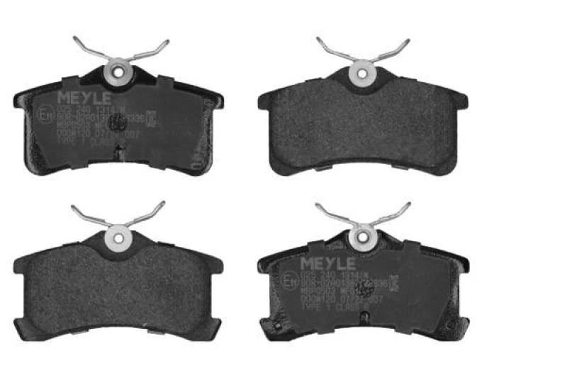 Image of MEYLE 025 240 1314/W Brake pad set Rear Axle, with acoustic wear warning, Original Quality, with anti-squeak plate Brake Pad Set,disc brake (402)