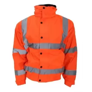 Warrior Mens Tulsa Hi-Vis Bomber Jacket (M) (Fluorescent Orange)