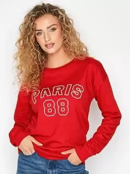 Image of Long Tall Sally Paris Sweatshirt - Red, Size 22-24, Women