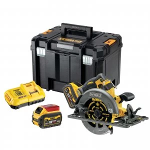 image of DEWALT DCS579 54v XR Cordless Brushless FLEXVOLT High Power Rail Compatible Circular Saw 190mm 2 x 6ah Li-ion Charger Case