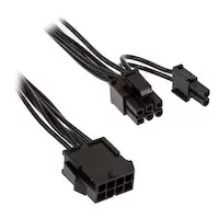 Image of Kolink Adapter 4 + 4-pin CPU to 6 + 2-pin PCIe Black