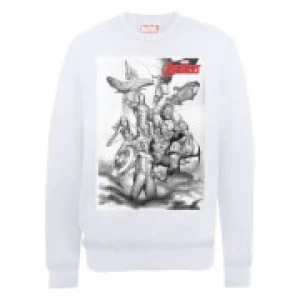 Image of Marvel Avengers Assemble Team Sketch Sweatshirt - White - L