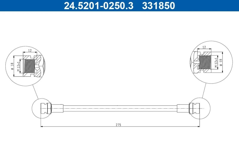 Image of Brake hose ATE 24.5201-0250.3