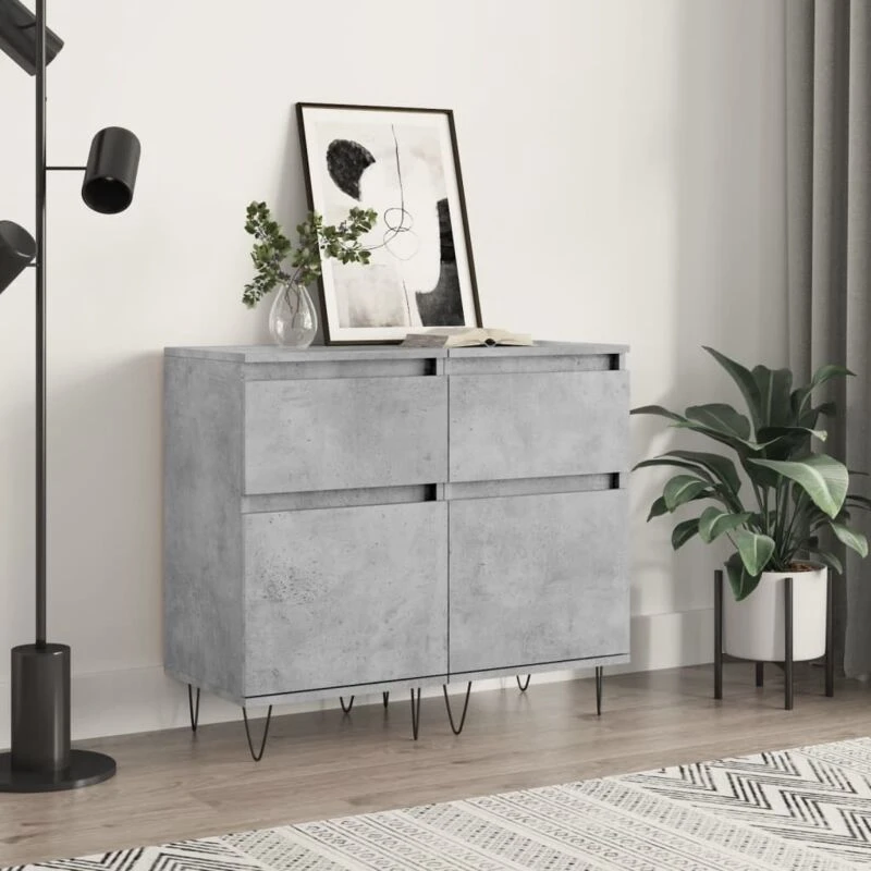 Image of VIDAXL Sideboards 2 pcs Concrete Grey 40x35x70cm Engineered Wood Vidaxl 8720845873844