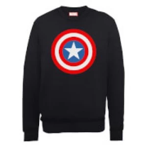 Image of Marvel Avengers Assemble Captain America Simple Shield Sweatshirt - Black