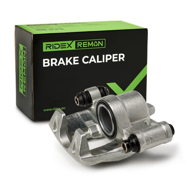 Image of RIDEX REMAN 78B0874R Brake caliper Rear Axle, with holding frame Grey Cast Iron Brake Caliper (78)
