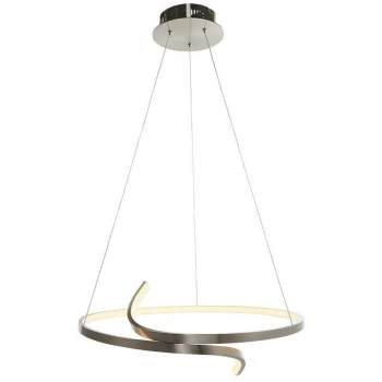 Image of Endon Directory Lighting - Endon Rafe - LED Ceiling Pendant Satin Nickel Plate & White Silicone