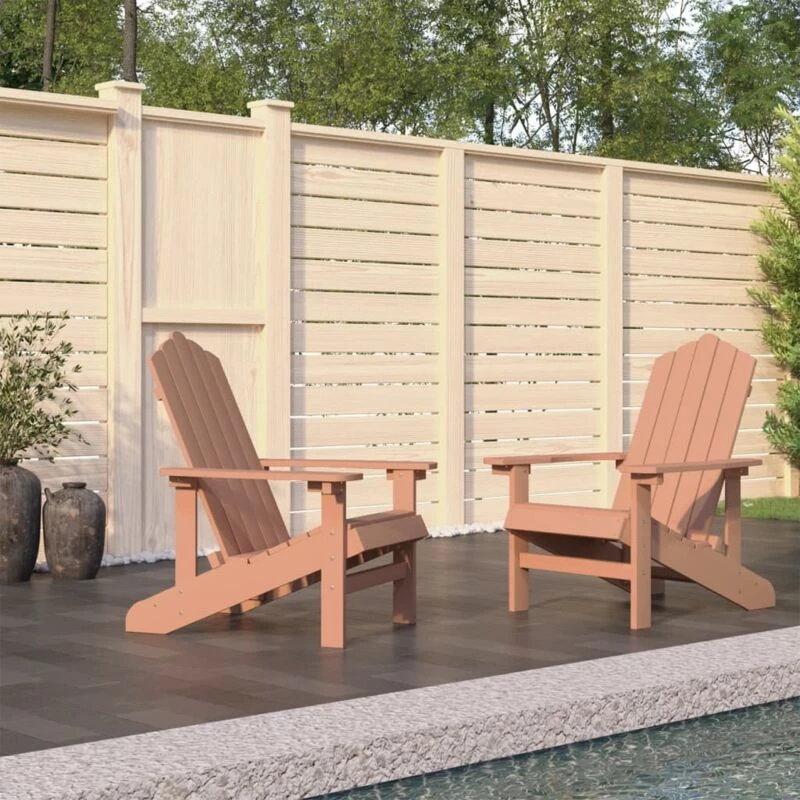 Image of VIDAXL Garden Adirondack Chairs 2 pcs hdpe Brown Vidaxl 3095694