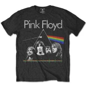 Image of Pink Floyd - DSOTM Band & Pulse Unisex Large T-Shirt - Grey