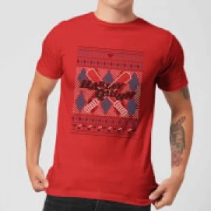 Image of Harley Quinn Mens Christmas T-Shirt - Red - L