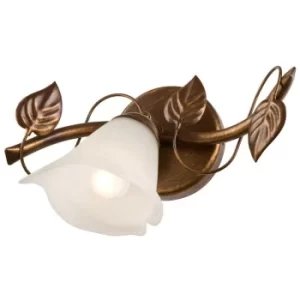 Image of Bluszcz Wall Light With Glass Shade Brown, 1x E14