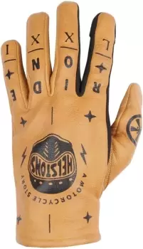 Image of Helstons Kustom Motorcycle Gloves, brown, Size 3XL, brown, Size 3XL