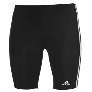 image of adidas Mens Primeblue 3-Stripes Swim Jammer - Black/White