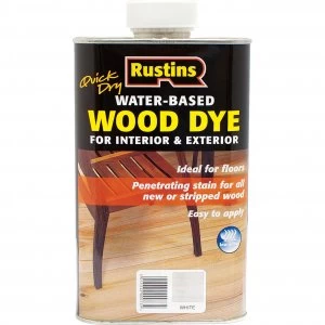 image of Rustins Quick Dry Wood Dye White 1l