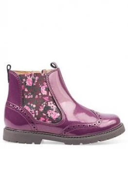 Start-rite Patent Glitter Chelsea Boot, Purple, Size 11.5 Younger