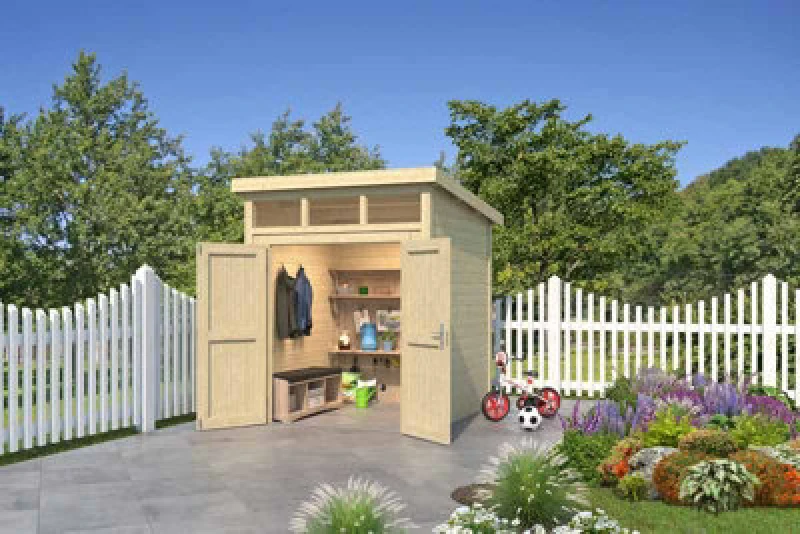 Image of Lasita Maja Lasita Osland Kibo 1 Storage Shed With Skylight - 2M X 2M - 28mm Wall Logs