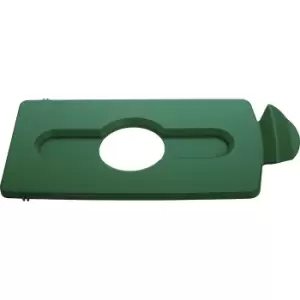 Image of Rubbermaid Lid insert, bottle/can slot, green