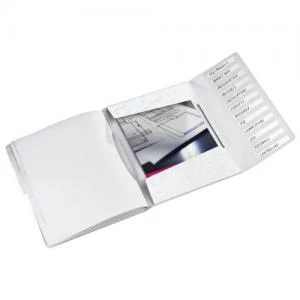 Image of Leitz WOW Divider Book. Polypropylene. 12 tabbed dividers. A4. White -