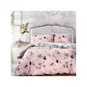 image of Dreams & Drapes Grace Floral Reversible Duvet Cover Set, Pink, King