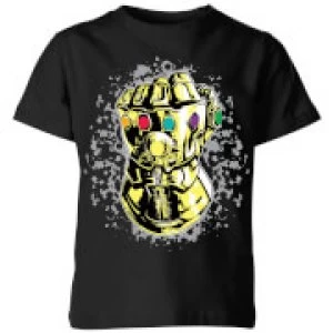 Image of Marvel Avengers Infinity War Fist Comic Kids T-Shirt - Black - 11-12 Years