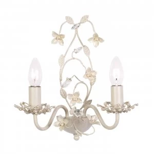 Image of 2 Light Indoor Candle Wall Light Clear, Cream with Brushed Gold, E14