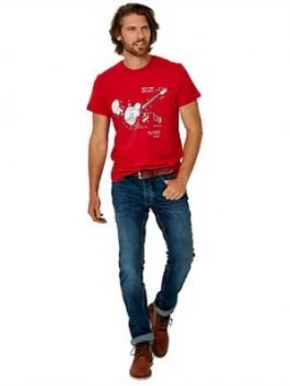 Joe Browns Guitar Manual T-Shirt - Red, Size 2XL, Men