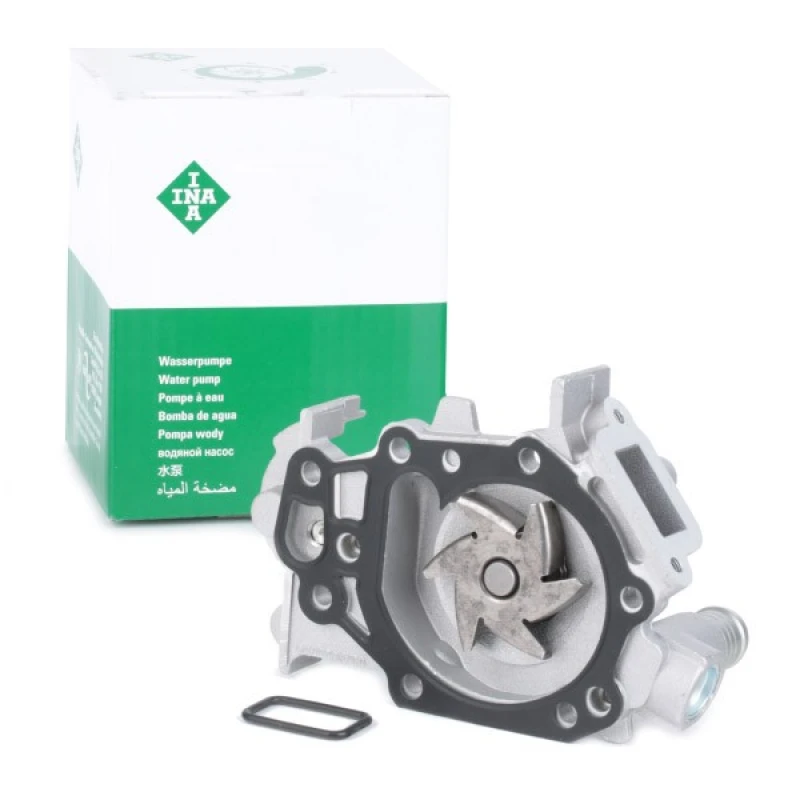 Image of INA 538 0398 10 Water pump for timing belt drive, with gasket/seal Water Pump (1260)