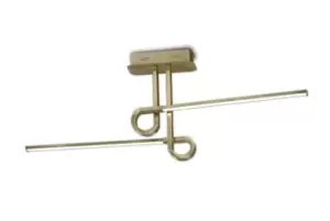 Image of Cinto Semi Flush Ceiling Light 20W LED, 3000K, 1600lm, Antique Brass