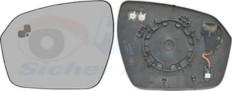 Image of VAN WEZEL Wing mirror glass VAN WEZEL 0251835
