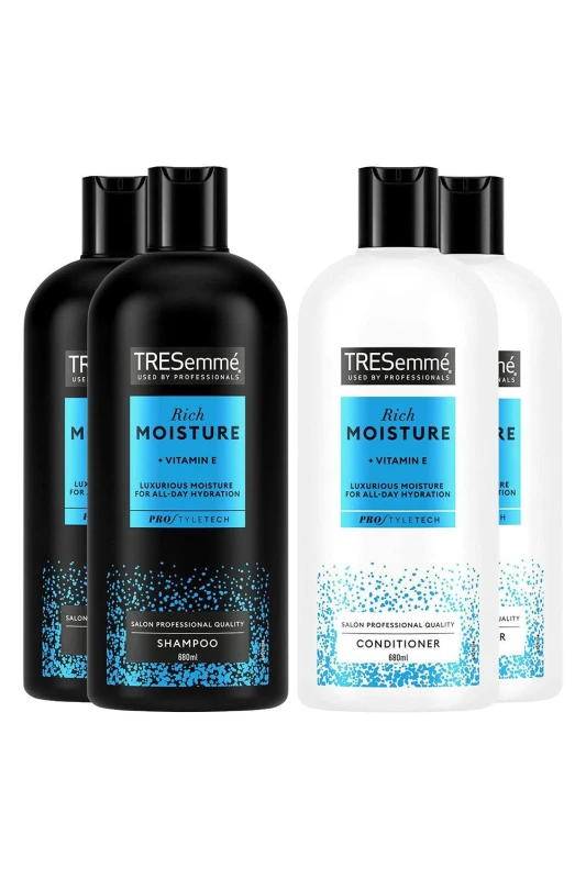 Image of Tresemme Tresemme 'Rich Moisture 2x Shampoo & 2x Conditioner Bundle' 680ml Each Multi Color One Size Unisex 5056564733415