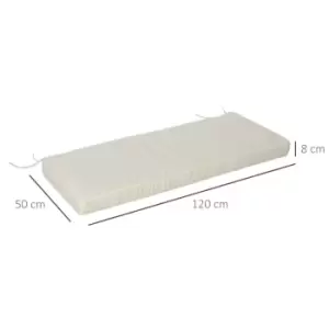 Image of Outsunny 2 Seater Bench Cushion - White