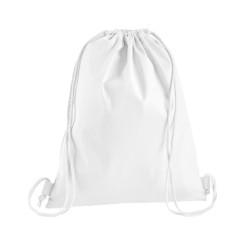 Image of Westford Mill Mens Premium Cotton Drawstring Bag in White White Male