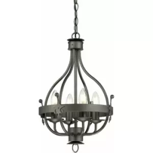 Image of Loops - 4 Bulb Chandelier Hanging Pendant LIght Graphite Finish LED E14 60W Bulb