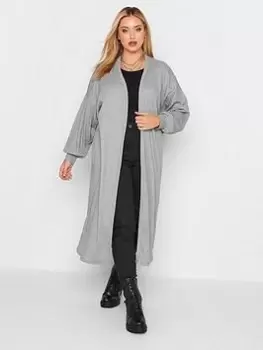 Image of Yours Balloon Sleeve Cardigan Grey Marl, Grey, Size 16, Women