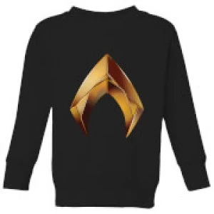 image of Aquaman Symbol Kids Sweatshirt - Black - 11-12 Years