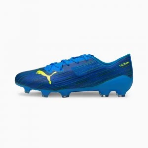Image of PUMA Ultra 2.2 FG/AG Mens Football Boots, Blue/Yellow Alert Size 10 Shoes