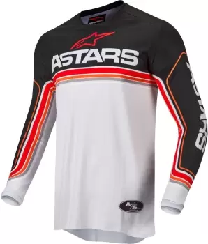 image of Alpinestars Fluid Speed Motocross Jersey, black-grey-red, Size S, black-grey-red, Size S