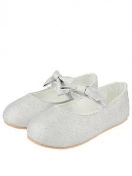 Image of Monsoon Baby Girls Everly Silver Shimmer Walker - Silver
