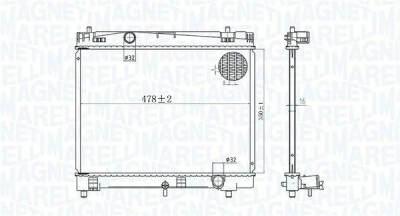 Image of MAGNETI MARELLI Engine radiator MAGNETI MARELLI 350213167600