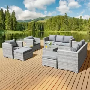 Acorn Deluxe Rattan 10 Seat Modular Sofa Set in Dove Grey