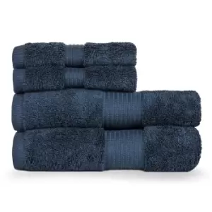 Image of Cleopatra Egyptian Cotton 4 Piece Face/Hand Towel Set Navy