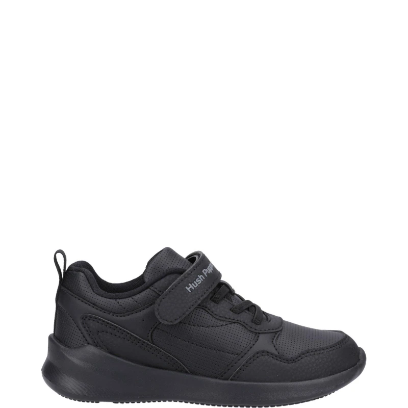 Image of Hush Puppies Marling Bungee Lace Senior Shoe Black male 6 (39)