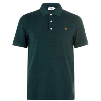 Image of Farah Blanes Short Sleeve Polo Shirt - Emerald Ml 323