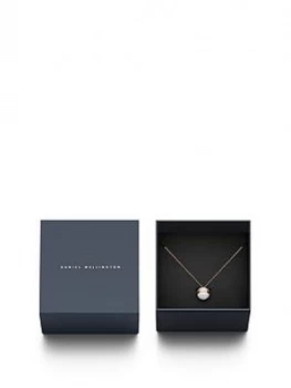 image of Daniel Wellington Aspiration White Ceramic And Rose Gold Plated Necklace