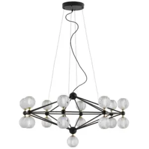 Image of Merano - Garland Integrated LED Pendant Ceiling Light Black Aluminium LED 78W 230V 4491 Lm 3200K